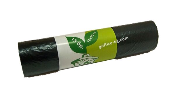 Чували за смет 80 L, 70 х 90 см, 10 броя на ролка, черни