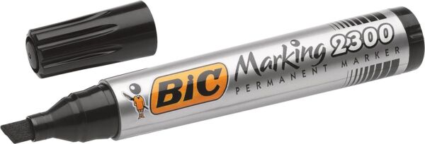 Маркер перманентен BIC Marking 2300, скосен връх, черен, 3.7 до 5.5 мм - Image 3