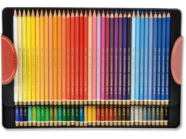 Професионални цветни моливи "Поликолор" Кохинор, Polycolor Koh-I-Noor, комплект метална/дървена кутия - Image 5
