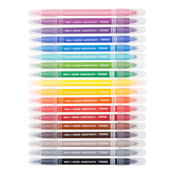 Koh-I-Noor Флумастери двувърхи Кохинор 12 цвята, 18 цв., 24 цв., 30 цв. - Image 6