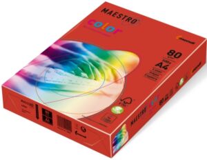 Цветна копирна хартия A4 Maestro Color, 500 листа, коралово червен