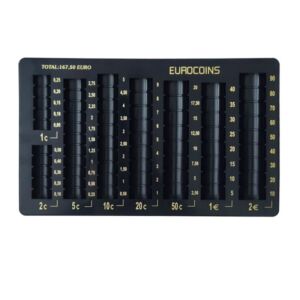 Монетник евро монети, от 0.01 до 2.00 евро,черен