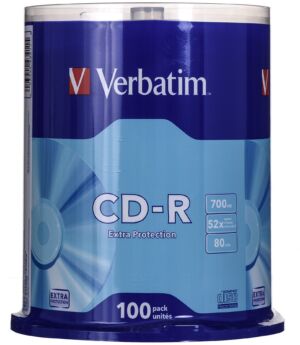 CD-R Verbatim, 700 МВ, 100 броя в шпиндел, сд диск, компакт диск