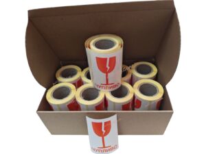 Стикер, етикет Чупливо 100 мм х 70 мм, 200 бр. ролка